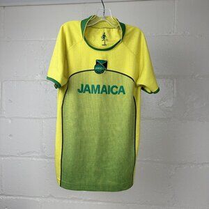 Jamaican Football Federation #07 Jamaica Jersey Boys Size 10 /12 Yellow Green